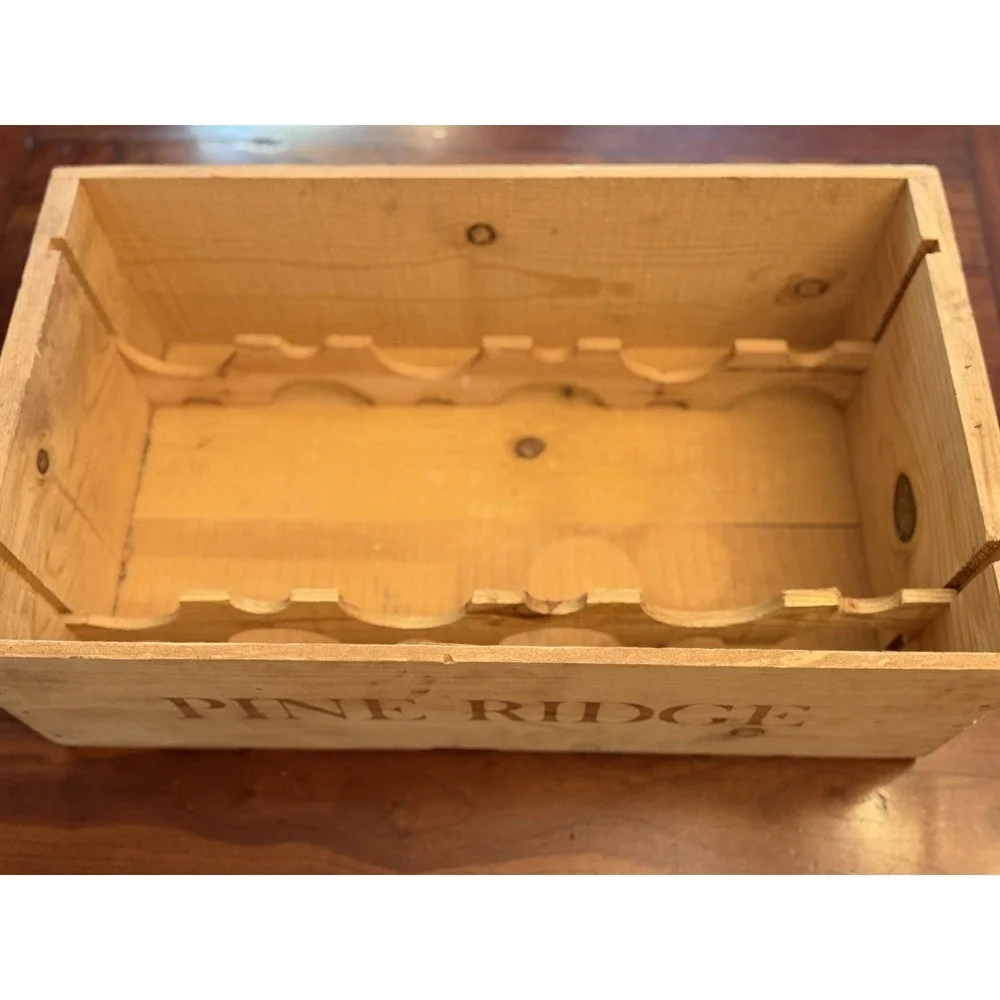 Pine Ridge Vineyards Napa Valley Wooden Wine Crate Box Storage Shabby Chic